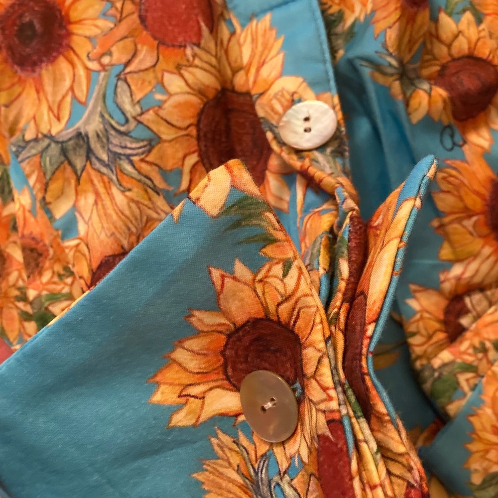 ALA von AUERSPERG Button-Up Sunflower 🌻 Shirt Dress/Long Shirt NWT - Picture 4 of 11